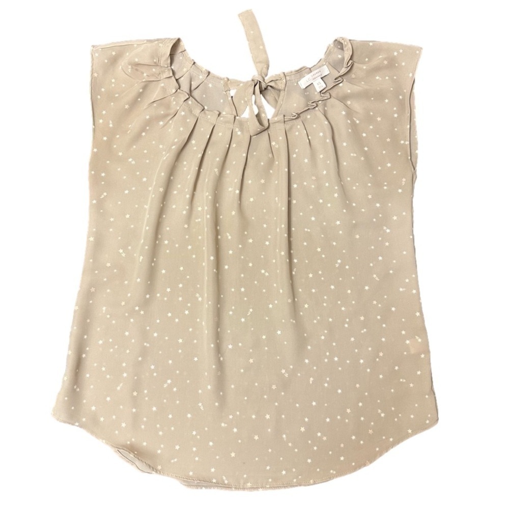 LC Lauren Conrad Beige Stars Sleeveless Tank Top XS Lightweight